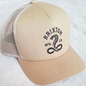 Brixton Beige Cobra Mesh Trucker Hat. Snapback.